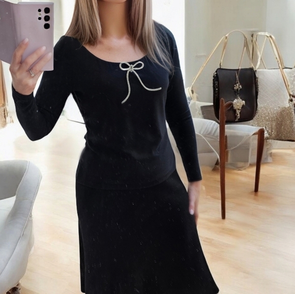 silver crystal rhinestone brooch bow pin - 5" x 6" NWOT - Picture 4 of 11